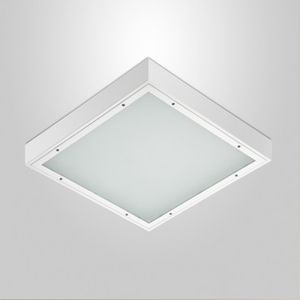 Leuchte für Aufbau / LED / quadratisch / Vorderseite aus Hartglas