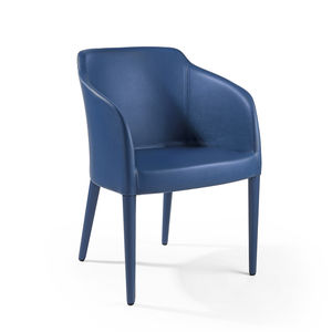 moderner Stuhl / Stoff / Leder / blau