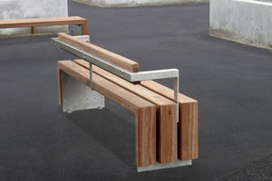Parkbank / modern / Holz / Edelstahl
