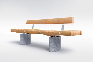 Parkbank / modern / Holz / Edelstahl