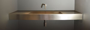 Edelstahl-Waschbecken / Wand / rechteckig / modern