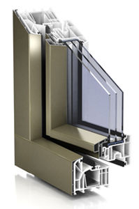 Drehfenster / Aluminium / aus PVC / 3-Fach-Verglasung