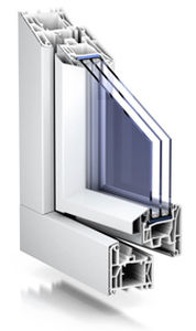 Drehfenster / Aluminium / aus PVC / 3-Fach-Verglasung