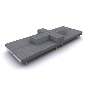 modulare Polsterbank / modern / Stoff / aus Eiche