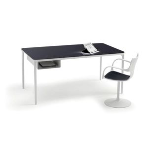 Aluminium-Schreibtisch / aus anodisiertem Aluminium / HPL / Holz