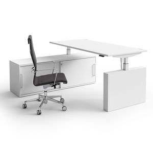 Schreibtisch für Open Space / Melamin / originelles Design / Gewerbe