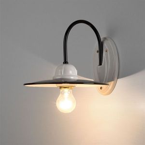 klassische Wandleuchte / aus Stahlblech / Keramik / Halogen