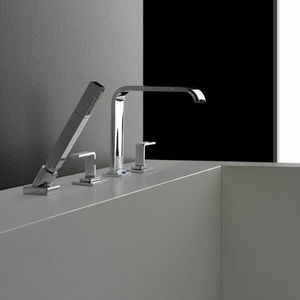 Mischbatterie für Badewanne / für Theken / Nickel / verchromtes Metall
