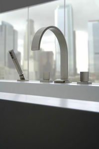 Mischbatterie für Badewanne / für Theken / Nickel / verchromtes Metall
