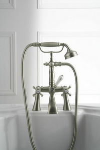 Mischbatterie für Badewanne / für Theken / Nickel / verchromtes Metall