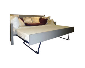 Bettsofa / modern / lackiertes Holz / grau