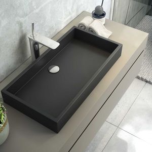 Aufsatzwaschbecken / rechteckig / Schiefer / modern