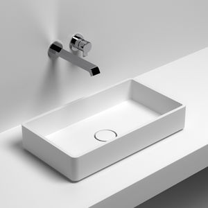 Aufsatzwaschbecken / rechteckig / Keramik / modern