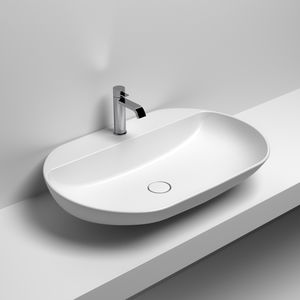 Aufsatzwaschbecken / rechteckig / Keramik / modern