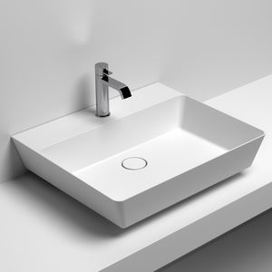 Aufsatzwaschbecken / rechteckig / Keramik / modern