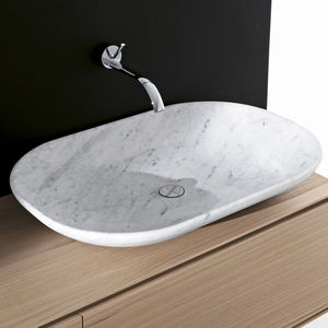 Aufsatzwaschbecken / aus Naturstein / modern / mit Ablage