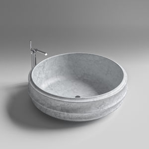 freistehende Badewanne / rund / Stein