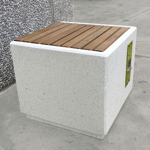 Parkbank / modern / Holz / Stahl
