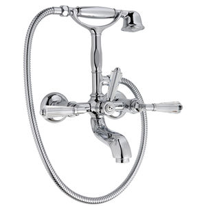 Mischbatterie für Badewanne / wandmontiert / Messing / für Badezimmer