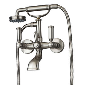 Mischbatterie für Duschen / für Badewanne / wandmontiert / aus verchromtem Messing