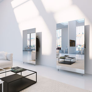 wandmontierter Kleiderschrank / modern / Glas / Stahl