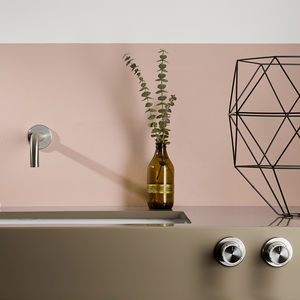 Mischbatterie für Waschtisch / wandmontiert / Edelstahl / Badezimmer