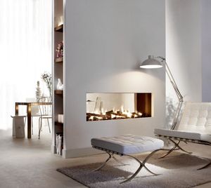 Gaskamin / modern / geschlossene Feuerstelle / 2 Sichtseiten