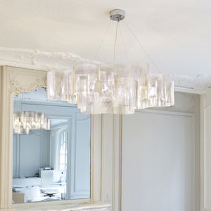 Hängelampe / modern / polierter Edelstahl / LED