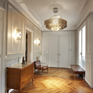 Hängelampe / modern / polierter Edelstahl / LED