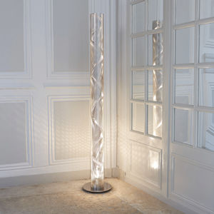 moderne Leuchtsäule / Edelstahl / LED / Halogen