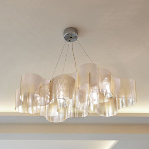 Hängelampe / modern / polierter Edelstahl / LED