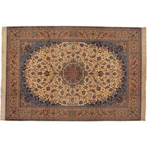 Orient-Teppich / Blumenmotive / Wolle / Seide