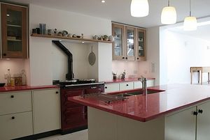 Verbundwerkstoff-Arbeitsplatte / Glas / Küchen / recycelt