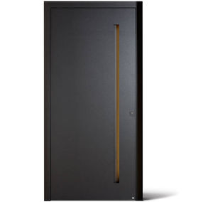 Eingangstür / einflügelig / Holz / Glas