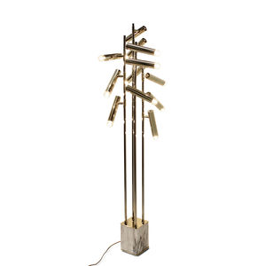Stehleuchte / modern / Messing mit Goldauflage / aus Marmor