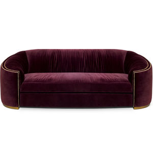 modernes Sofa / Samt / Messing / 3 Plätze