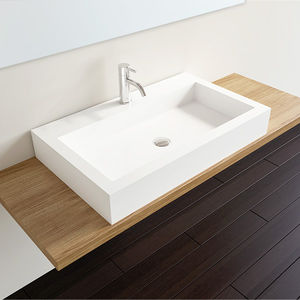 Aufsatzwaschbecken / rechteckig / aus Mineralguss / modern