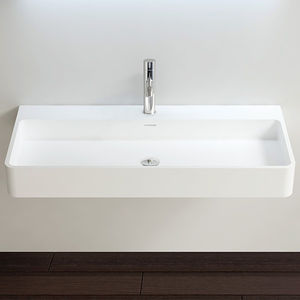 Wand-Waschbecken / rechteckig / aus Mineralguss / modern