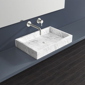 Aufsatzwaschbecken / rechteckig / aus Marmor / modern