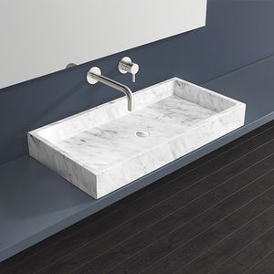 Aufsatzwaschbecken / rechteckig / aus Marmor / modern