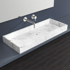 Aufsatzwaschbecken / rechteckig / aus Marmor / modern