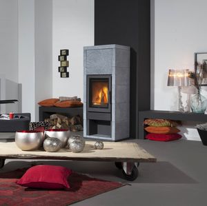 Holz-Kaminofen / modern / Stein