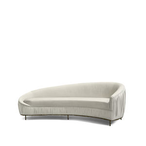 klassisches Sofa / Samt / 3 Plätze / weiß
