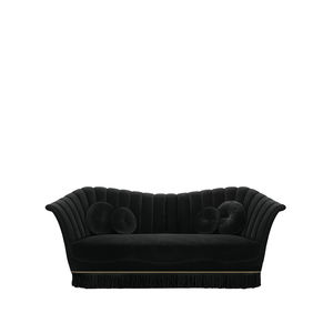 klassisches Sofa / Samt / schwarz