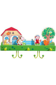 wandmontierter Garderobenständer / modern / Holz / für Kinder
