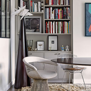 Stehleuchte / Art Deco-Stil / Metall / Massivholz