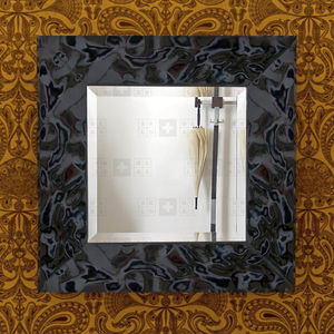 wandmontierter Spiegel / modern / quadratisch / Holz