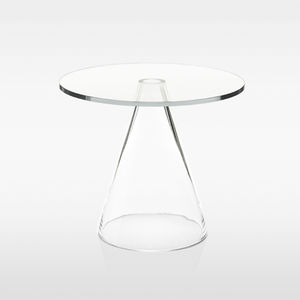 moderner Beistelltisch / Glas / rund