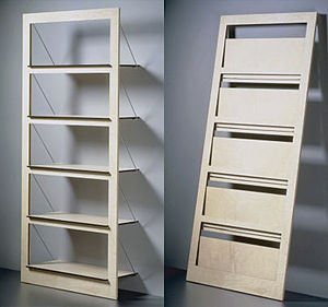 wandmontiertes Regal / modern / Holz / Stahl