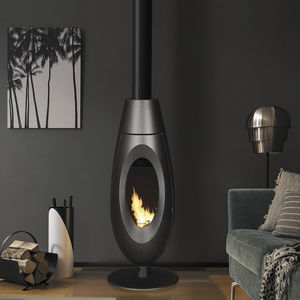 Holz-Kaminofen / modern / aus Gusseisen